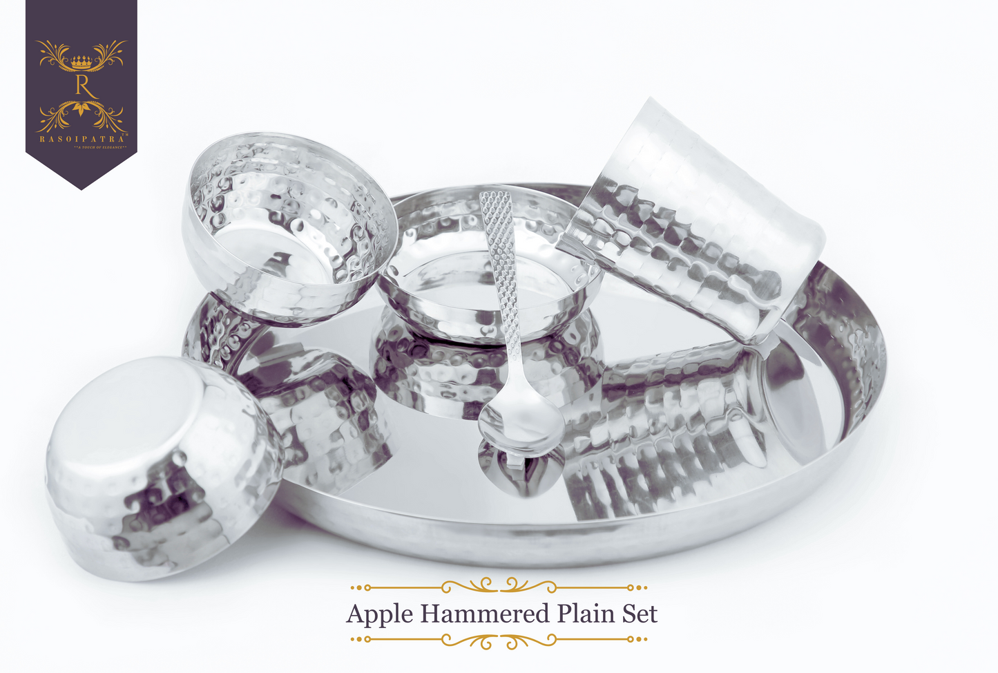 Apple Hammered Thali Set